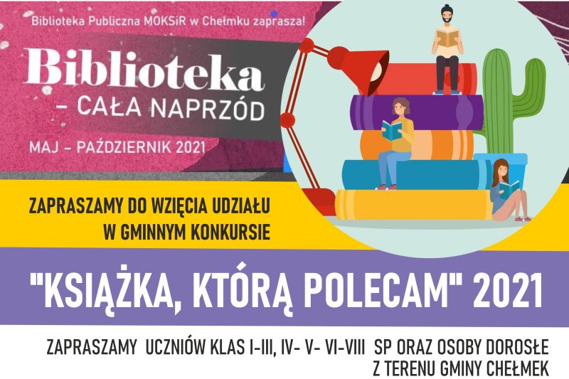 ksiazka ktorą polecam - plakat informujący o konkursie gminnym