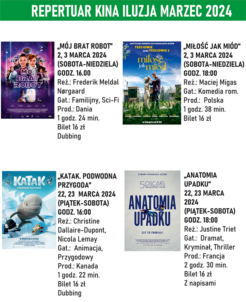 Repertuar Kina iluzja marzec 2024 plakat maly