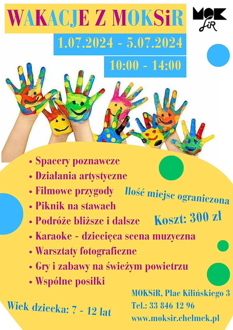 WAKACJE Z MOKSiR plakat maly