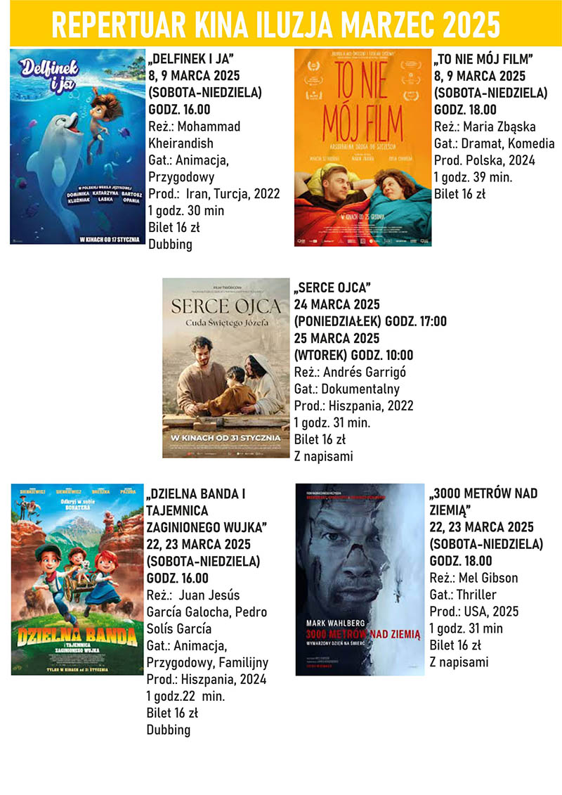 Repertuar Kina Iluzja Marzec 2025 plakat maly