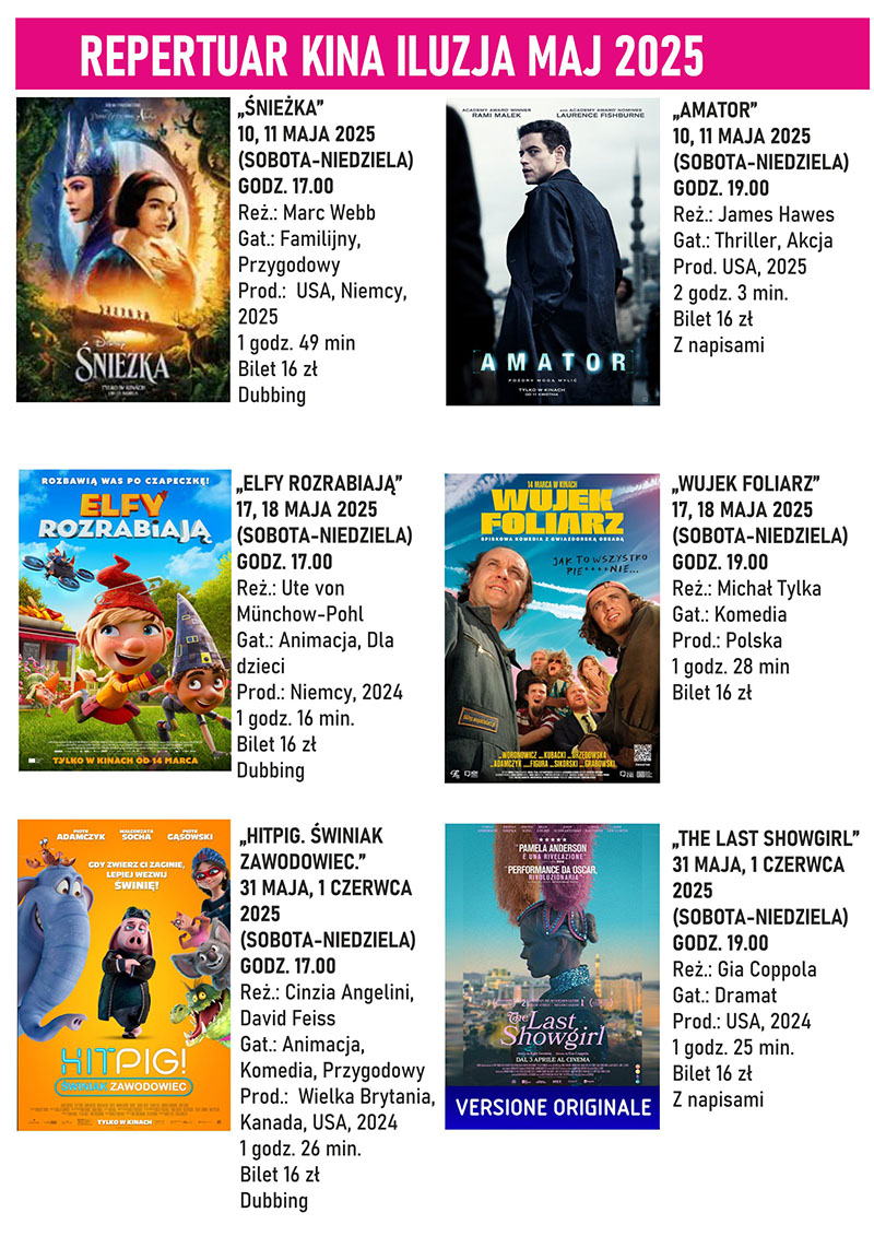 Repertuar Kina Iluzja Maj 2025 plakat maly